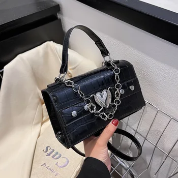 Женская сумка через плечо в готическом стиле Харадзюку, металлическая сумка в стиле панк-мото, женские сумки в байкерском стиле, скрепка для бумаги, Кролик, Темная сумка-мессенджер, кошельки