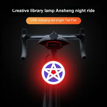 Задний фонарь велосипеда с сенсорным тормозом, автоматическая остановка звезды, велосипедные фары 100 USB, светодиодный задний фонарь для велоспорта, фонарик для велосипедных аксессуаров
