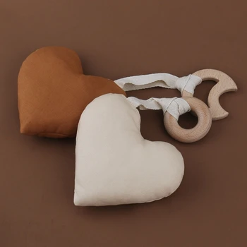 Зажим для детской соски, подвеска-цепочка, декор в виде мягкой хлопковой пустышки в форме сердца