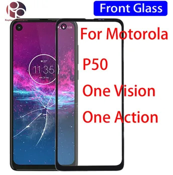 Замена сенсорной панели 10шт для Motorola Для Moto One Action Vision P50 LCD с передней внешней стеклянной линзой с клеем OCA