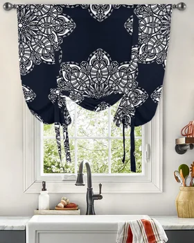 Занавеска с абстрактным цветком Мандала для гостиной, домашнего декора, жалюзи, шторы для кухни, короткие занавески