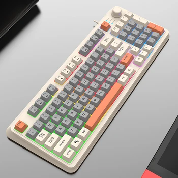 Игровая клавиатура K82, механическая клавиатура с подсветкой RGB, 94 клавиши, светящаяся клавиатура с возможностью горячей замены, клавиатура для ноутбука, настольный компьютер
