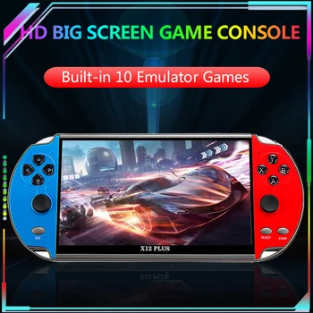 Игровая консоль X7plushandheld/x12 Plus 5.1/7/5.1 Встроенный портативный аудиовидеоплеер с диагональю экрана высокой четкости Classic Play-10000 + игровой подарок