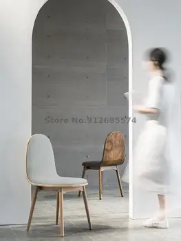 Изготовленный на заказ скандинавский минималистичный Дизайнерский обеденный стул из современной ткани, Сетчатый Красный Модный книжный стул, письменный стул из массива дерева, домашний табурет