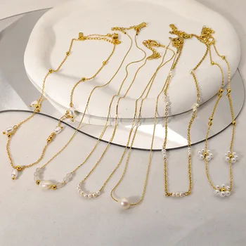 Изящное ожерелье с подвеской из пресноводного жемчуга, женское наращиваемое ожерелье из титановой стали, украшения на годовщину окончания школы дружбы