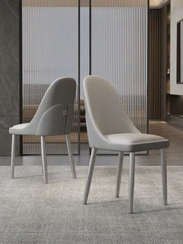 Итальянские минималистичные обеденные стулья, современные минималистичные домашние рестораны, гостиничные кресла со спинками, кожаные кресла высокого класса