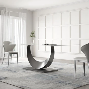 Итальянский минималистичный обеденный стол из шифера Размер квартиры Светлая Роскошная Современная Высококачественная Креативная Дизайнерская кухонная мебель Esstische