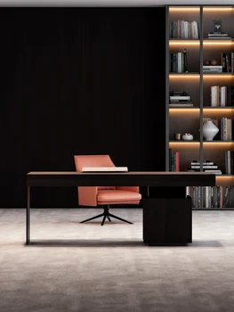 Итальянский минималистичный стол, роскошный современный минималистичный дизайнерский домашний компьютерный офисный стол.