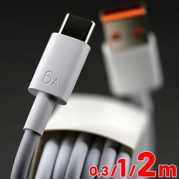 Кабель USB Type C 6A, шнур для быстрой зарядки Huawei Mate P50 P40, обычная зарядка для зарядки мобильного телефона Xiaomi Samsung, провод для зарядки мобильного телефона