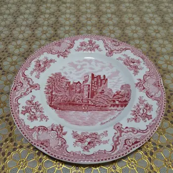 Керамическая тарелка для стейка из серии Red Castle в европейском стиле, тарелка для завтрака