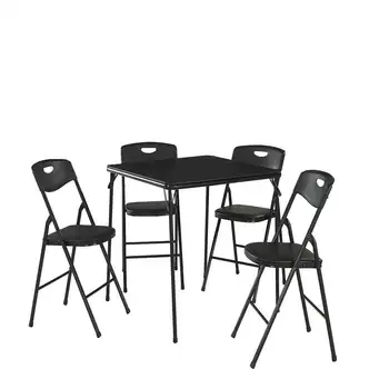 Комплект из складного стола и стула, стальной каркас, черный