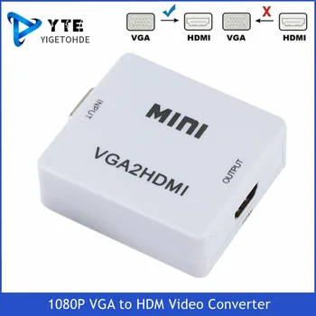 Конвертер Видеоадаптера, Совместимого с YIGETOHDE HD 1080P VGA в HDMI, Конвертер VGA2HDMI Со Звуком Для Портативных ПК в HDTV-Проектор