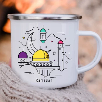 Кофейная Чашка С Принтом Луны И Звезд Креативная Кофейная Кружка Eid Mubarak Ramadan Party Drink Wine Чашки Для Сока Персонализированные Подарочные Кружки Для Напитков