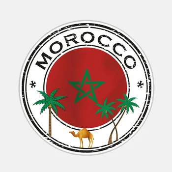 Креативная наклейка на автомобиль с изображением флага Марокко, наклейка из ПВХ, царапины на крышке, высококачественное виниловое покрытие KK, царапины на водонепроницаемом ПВХ-покрытии
