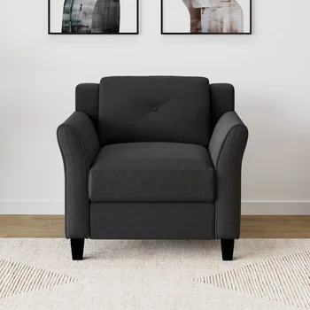 Кресло для гостиной, удобная, простая эстетика, Спальня, гостиная, Кресло с односпальным диваном, Blacck, Кресло для отдыха