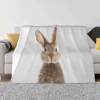 Кролик-Красочное модное Мягкое теплое одеяло Животные-Ку-ку Питомник дикой природы Современный минималистичный портрет Джунгли Лес