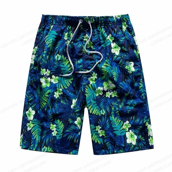 Купальники Tropic Plant & Flower, шорты с цветочным 3D принтом, шорты для серфинга, пляжные шорты, мужские плавки, быстросохнущие трусы