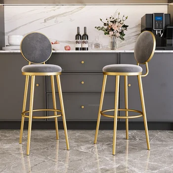 Легкие Роскошные барные стулья Nordic Furniture Gold Creative Iron Bar Table Chair Ins Counter Stool Домашняя Кухня Барные стулья с высокими ножками
