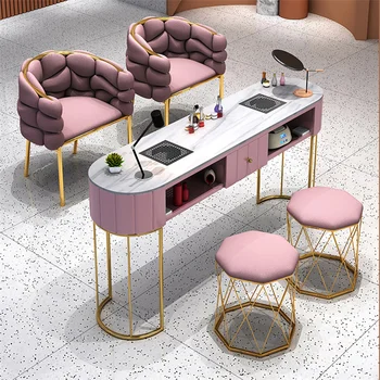 Легкие Роскошные маникюрные столы в японском стиле, салонная мебель для маникюрного салона, профессиональный маникюрный стол и стул с пылесосом