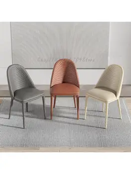 Легкое роскошное кресло, обеденный стул со спинкой в скандинавском стиле, современная простота, чистый красный стул для столовой, комод для спальни