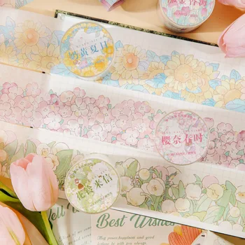 Лента Васи серии Dream And Flower для маскировки тюльпанов, цветов сакуры, декоративной клейкой ленты, наклейки для скрапбукинга своими руками