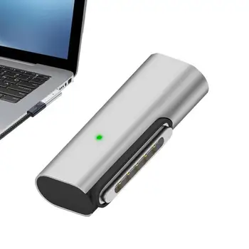Магнитный адаптер USB C Быстрая зарядка от USB C до магнитного адаптера 3 типа C Портативный магнитный адаптер из алюминиевого сплава серебристого цвета USB C