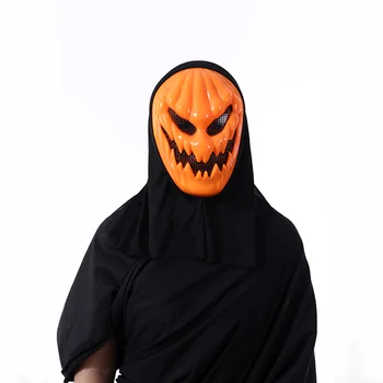 Маска ужаса из тыквы для вечеринки на Хэллоуин, Пластиковая 3D-симуляция фестиваля призраков, повязка на голову