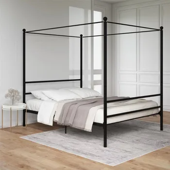 Металлическая кровать с балдахином, мебель для спальни, каркас для двуспальной кровати, каркас кровати queen-size