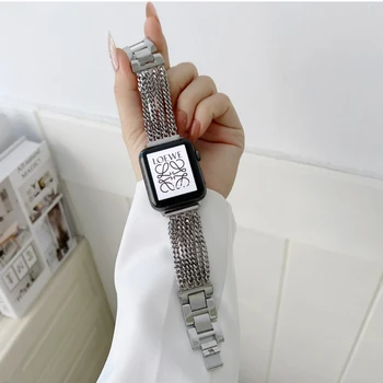 Металлический Ремешок Для Apple Watch Bands 44мм 40мм 45мм 41мм 49мм 42мм Браслет Из Нержавеющей Стали iWatch Series 8 Ultra 7 6 5 4 3 SE