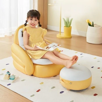 Мини-детский диван с табуреткой для ног Домашний угловой диван для чтения для детей Ins Модные сиденья и диваны для детей Милое кресло