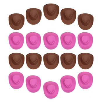 Мини Ковбойская Шляпа Шляпы Поделки Миниатюрный Домик Маленькие Крошечные Куклы Розовый Декор для Хэллоуина