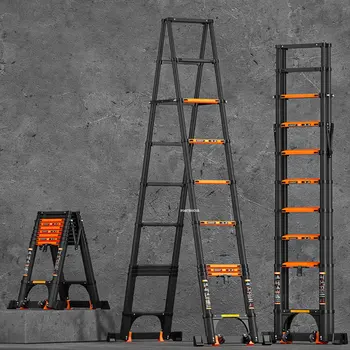 Многофункциональная лестница в елочку из алюминиевого сплава, Телескопические стремянки, Утолщенная Складная Переносная Подъемная Инженерная лестница