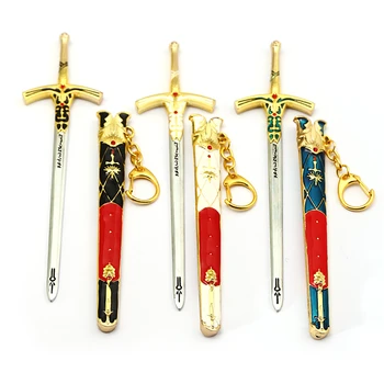 Модель ножен для меча аниме Fate Stay Night Брелок для ключей King Arthur Saber Sword Брелоки для ключей Аниме Косплей Реквизит Сувенир Подарок Оптом