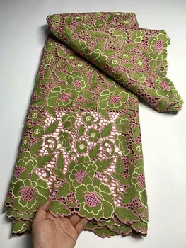 Модная Французско-африканская гипюровая кружевная ткань, высококачественная вышивка мягким шнуром, Нигерийская Водорастворимая кружевная ткань для вечернего платья