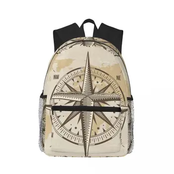 Морской компас, Карта Старого Света, рюкзак для путешествий, унисекс, рабочий рюкзак, школьная сумка для колледжа, подарок для мальчиков и девочек
