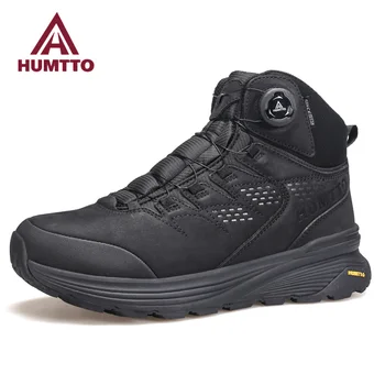 Мужская водонепроницаемая уличная обувь HUMTTO, роскошные дизайнерские походные ботинки, кожаные Альпинистские треккинговые кроссовки, безопасные мужские ботильоны