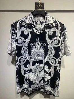 Мужская классическая рубашка Gotoola из искусственной кожи, красивая повседневная рубашка с короткими рукавами в стиле ретро, цвет вереска, рубашка с короткими рукавами 2023 г.