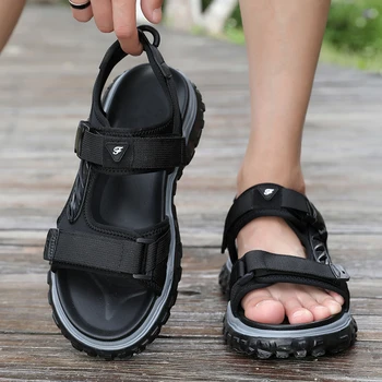 Мужская обувь, Новые летние сандалии для отдыха на открытом воздухе, мужские удобные повседневные сандалии в стиле ретро, мужские кроссовки