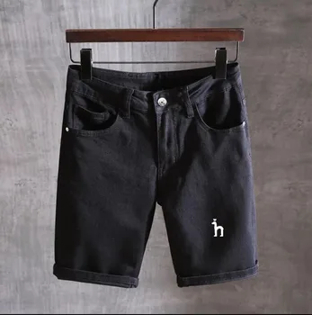 Мужские брюки Джинсовые Шорты С Логотипом Hazzys 2023, Летние Мужские Брюки, Модные Повседневные Свободные Шорты, Белые Мужские Брюки Для верхней одежды