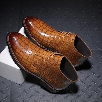 Мужские классические кожаные ботинки 