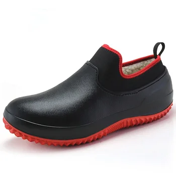 Мужские непромокаемые ботинки унисекс на осень-зиму, теплые зимние ботинки, нескользящие водонепроницаемые ботинки для мужчин, водонепроницаемая резина, Новая рабочая обувь, непромокаемые ботинки