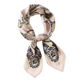 Мужской женский модный Леопардовый шарф-цепочка, Бандана, Квадратная повязка на голову, платок из искусственного шелка, шейная повязка для волос 27 