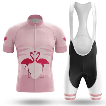 Мужской комплект велосипедной майки Flamingo, нагрудник, Шорты, Костюм, Велосипедная одежда, Комплекты для горных шоссейных велосипедов, одежда