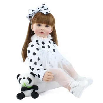 Набор кукол-Реборнов 60 см, мягкая силиконовая кукла-Реборн для малышей, 24-дюймовые реалистичные детские игрушки с длинными волосами для девочек, одевающихся