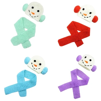 Набор шарфов в виде снеговика, вязаная шапка с рисунком снеговика для фотосъемки
