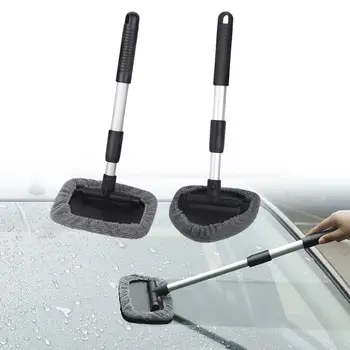 Набор щеток для мытья окон автомобиля ABS Прочные абсорбирующие чистящие средства Щетка для автостекол с длинной ручкой Аксессуары для авто экстерьера