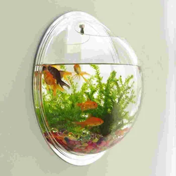 Настенный аквариум, Акриловые вазы для центральных элементов, Настенный небольшой декор, Прозрачный круглый горшок, декоративный цветок.