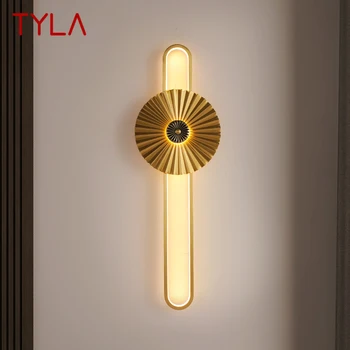 Настенный светильник TYLA Brass LED, современное роскошное бра, украшение интерьера спальни, прикроватной тумбочки, гостиной, коридора