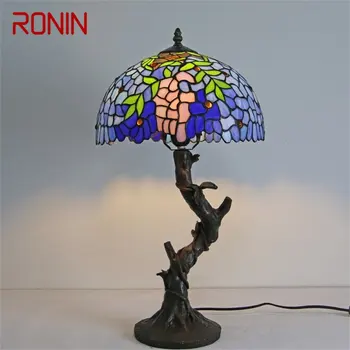Настольная лампа RONIN Tiffany Современный креативный светодиодный светильник с декоративным рисунком для домашней спальни