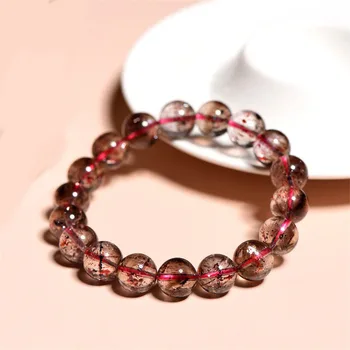 Натуральный браслет super seven strawberry crystal poison, розовый браслет super seven bianhua